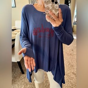 NEW! Vintage X America, “Fearless” Sharkbite Top, Blue, Size S